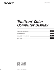 Sony Trinitron CPD-100GS Mode D'emploi