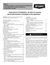 Bryant 926SA Instructions D'installation, De Mise En Marche, De Fonctionnement, D'entretien Et De Réparation