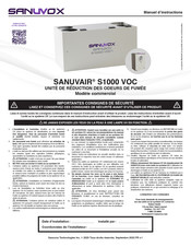 Sanuvox SANUVAIR S1000 VOC Manuel D'instructions