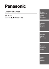 Panasonic KX-HDV430NE Guide De Démarrage Rapide
