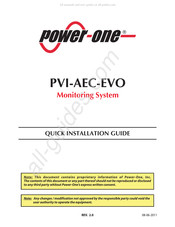 Power One AURORA PVI-AEC-EVO Guide D'installation Rapide
