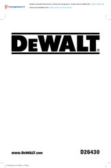 DeWalt D26430 Traduction De La Notice D'instructions Originale