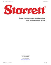 Starrett W798 Guide D'utilisation