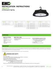 Eiko HBX3-PS150-50-V Instructions D'installation