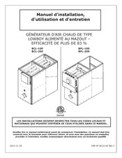 ECR International BCL-200 Manuel D'installation, D'utilisation Et D'entretien