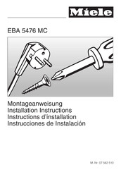 Miele EBA 5476 MC Instructions D'installation