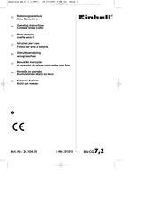 EINHELL BG-CG 7,2 Mode D'emploi