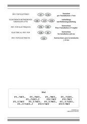 Lotus cooker FT C-78ET Serie Instructions Pour L'installation Et L'emploi