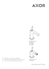 Axor Citterio E 36100 1 Serie Instructions De Montage / Mode D'emploi / Garantie