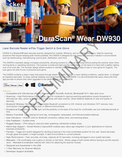 Socket Mobile DuraScan Wear DW930 Mode D'emploi