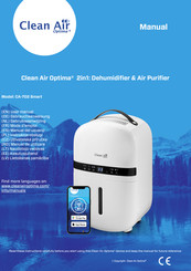 Clean Air Optima CA-702 Smart Manuel