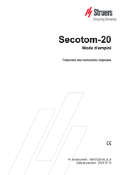 Struers Secotom-20 Mode D'emploi