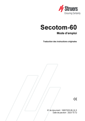 Struers Secotom-60 Mode D'emploi