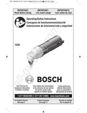 Bosch 1530 Consignes De Fonctionnement/Sécurité