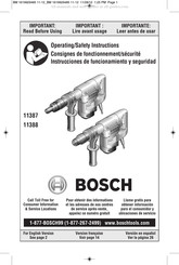 Bosch 11388 Consignes De Fonctionnement/Sécurité