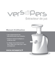 Versapers Emotion Serie Manuel D'utilisation