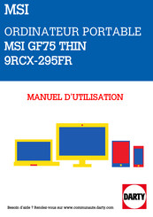 MSI GF75 THIN 9RCX-295FR Manuel D'utilisation