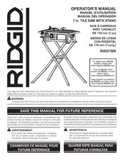 RIDGID R4021SN Manuel D'utilisation