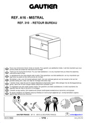 Gautier MISTRAL A16 310 Instructions De Montage