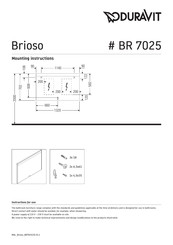 DURAVIT Brioso BR 7025 Instructions De Montage