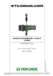 Verlinde Stagemaker SR10 2004 M1-A10 Manuel Du Propriétaire