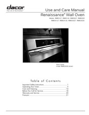 Dacor Renaissance RNWO230 Manuel D'utilisation Et D'entretien