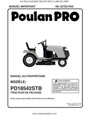 Poulan Pro PD18542STB Manuel Du Propriétaire