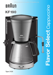 Braun Flavor Select Cappuccino KF190 Mode D'emploi