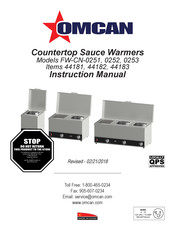 Omcan 44182 Manuel D'instructions