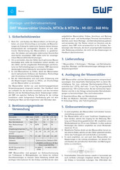 GWF MTK3e Instructions D'installation Et D'utilisation