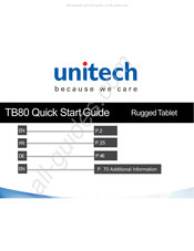 Unitech TB80 Guide De Démarrage Rapide