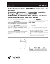 Cooper Lighting Solutions Portfolio LSRWM8BX Serie Instructions D'installation