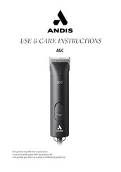 Andis AGC Instructions D'utilisation Et D'entretien