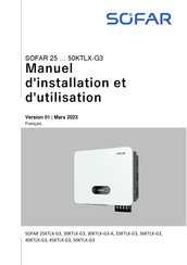 Sofar 25KTLX-G3 Manuel D'installation Et D'utilisation