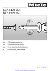 Miele EBA 5470 MC Instructions D'installation