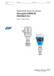 Endress+Hauser Micropilot FMR63B PROFIBUS PA Manuel De Mise En Service