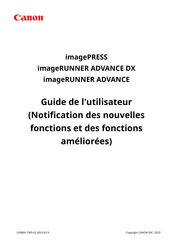 Canon imageRUNNER ADVANCE Série Guide De L'utilisateur