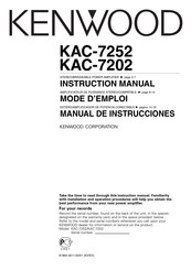 Kenwood KAC-7202 Mode D'emploi