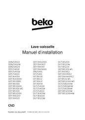 Beko DUT36420W Manuel D'installation