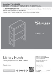 Sauder Library Hutch 429554 Instructions De Montage