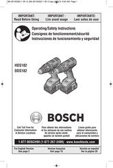 Bosch DDS182 Consignes De Fonctionnement/Sécurité