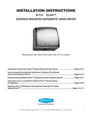 Bobrick B-715 ELAN Instructions Pour L'installation