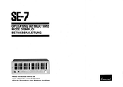 Sansui SE-7 Mode D'emploi