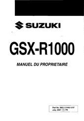 Suzuki GSX-R1000 Manuel Du Propriétaire