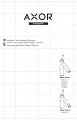 Hansgrohe Axor Starck 10120 1 Serie Instructions De Montage / Mode D'emploi / Garantie