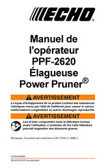 Echo Power Pruner PPF-2620 Manuel De L'opérateur