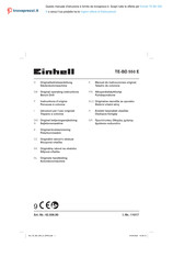 EINHELL TE-BD 550 E Instructions D'origine