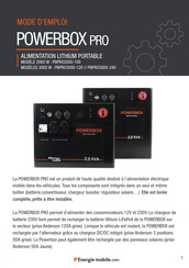 ENERGIE MOBILE POWERBOX PBPRO3000-240 Mode D'emploi