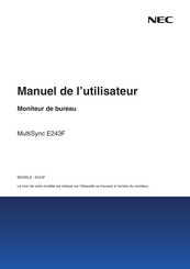 NEC MultiSync E243F Manuel De L'utilisateur