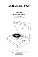 Crosley CR8018A Manuel D'instructions